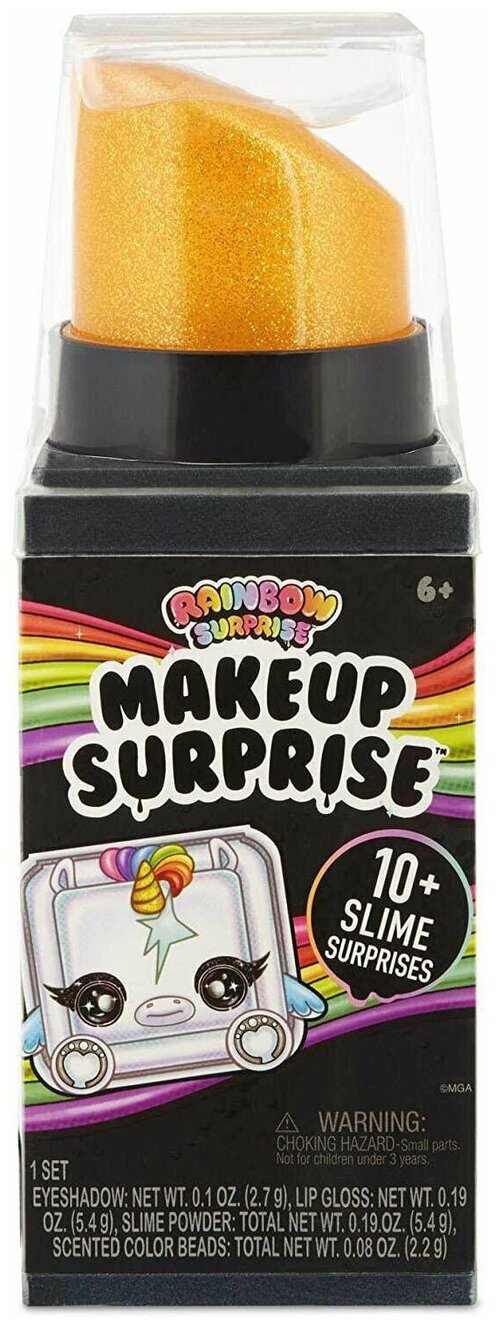 Poopsie Rainbow Surprise Игровой набор слайм Makeup с тенями и блеском для губ, оранжевый 564720