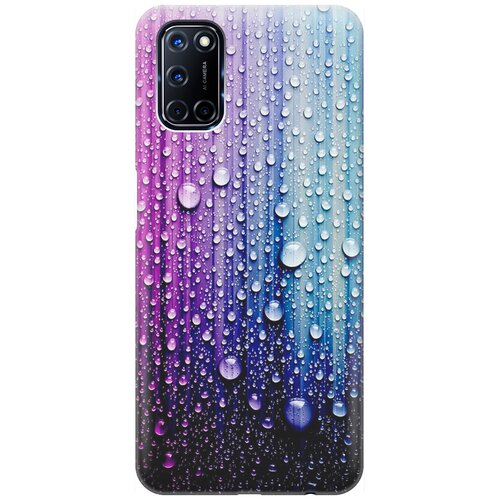 фото Ультратонкий силиконовый чехол-накладка для oppo a52 / a72 с принтом "капли на голубом" gosso