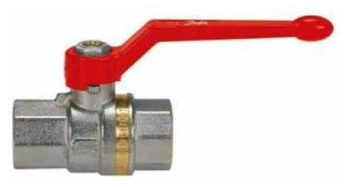 фото Шаровой кран латунный полнопроходной 1 1/4" ВР, ручка-рычаг, BVR, Danfoss 065B8210