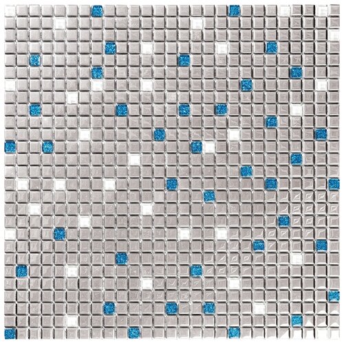 Мозаика Vidromar VGM-01-Saphire из глянцевого стекла размер 30х30 см чип 10x10 мм толщ. 4 мм площадь 0.09 м2 на сетке мозаика vidromar gems vgm 01 saphire 30x30 см