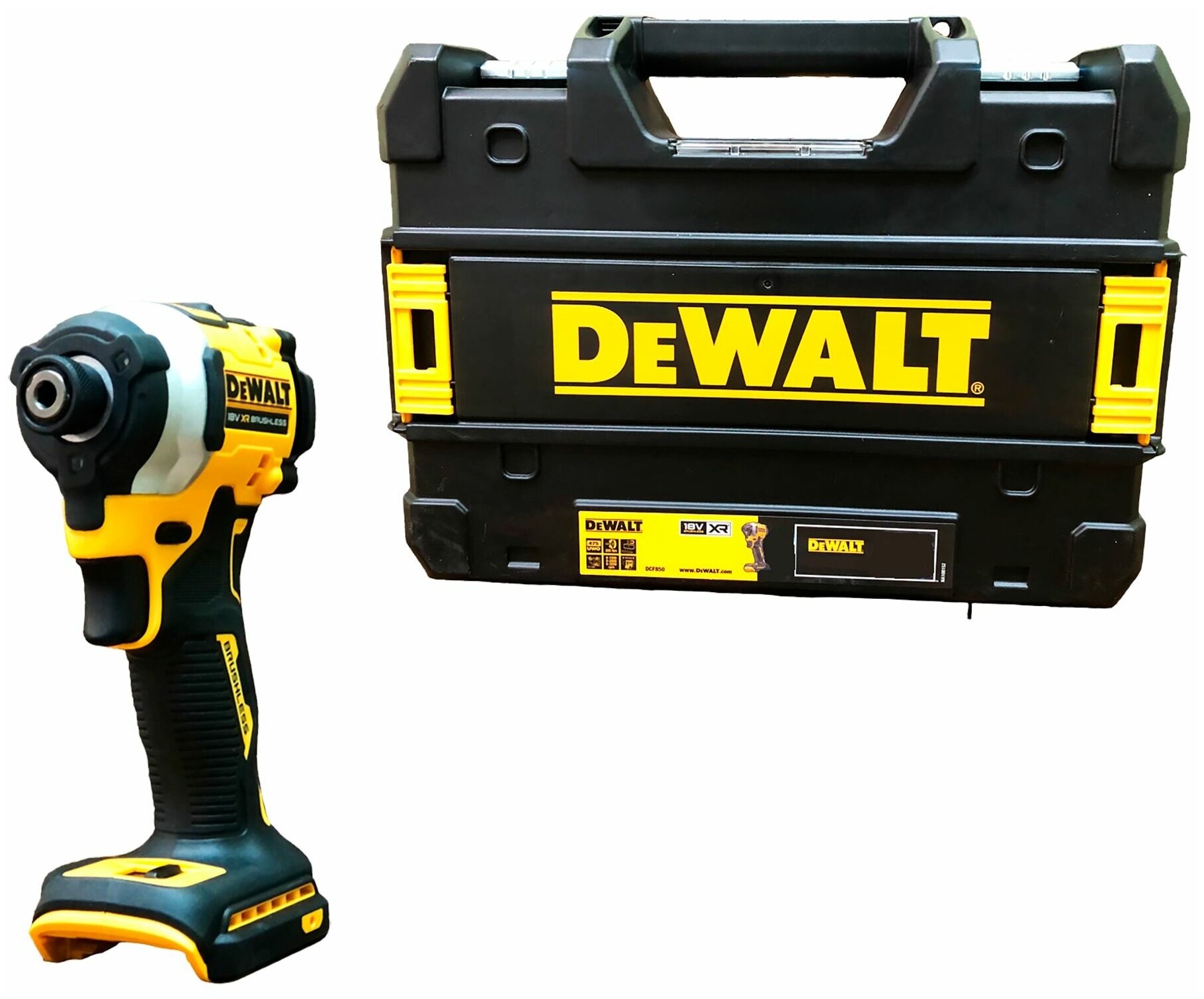 DeWALT DCF850NT Аккумуляторная дрель-шуруповерт - фотография № 1