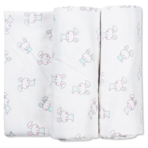 фото Многоразовые пеленки чудо-чадо тренды фланель 120х90 набор 2 шт. зайчики