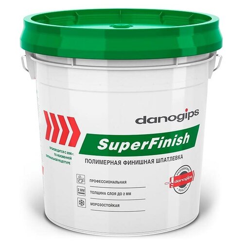 Шпатлевка полимерная Danogips SuperFinish(Даногипс СуперФиниш) финишная готовая 5кг шпатлевка полимерная финишная danogips jet 9 20 кг