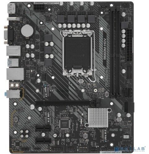 Asrock Материнская плата Asrock B660M-HDV Soc-1700 Intel B660 2xDDR4 mATX AC`97 8ch(7.1) GbLAN RAID+VGA+HDMI+DP