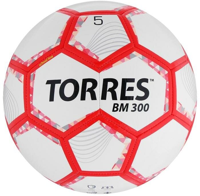 TORRES Мяч футбольный TORRES BM 300, TPU, машинная сшивка, 28 панелей, р. 5
