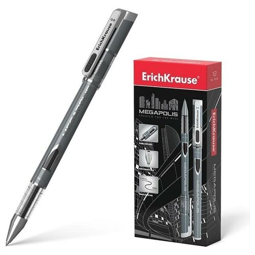 Купить Ручка гелевая ErichKrause Megapolis Gel, чернила чёрные, узел 0.5 мм, длина линии письма 500 метров