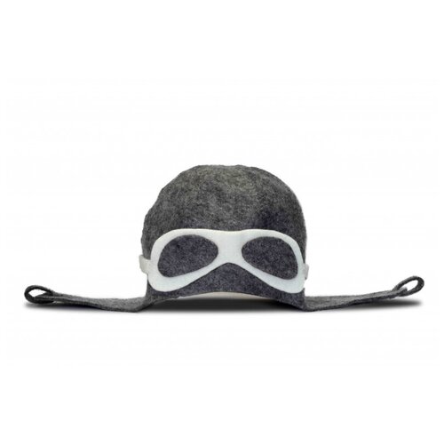 Шапка для бани и сауны джаз бань авиатор, серая