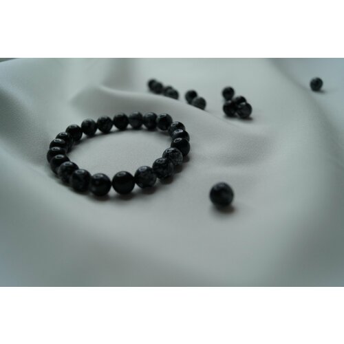 фото Обсидиан снежный браслет (6мм) нет бренда