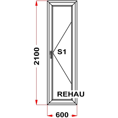 Балконная дверь ПВХ REHAU (2100 x 600)