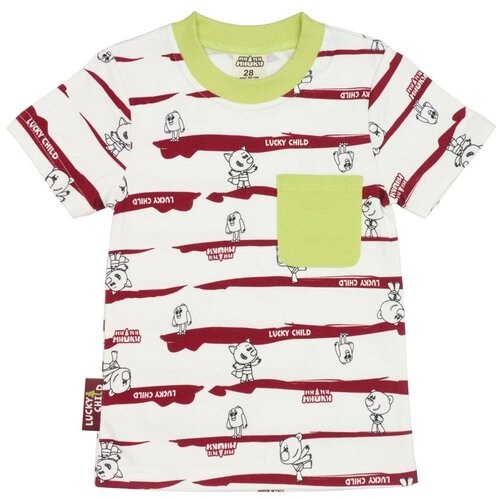 фото Футболка lucky child ми-ми-мишки, размер 30 (116-122), молочный