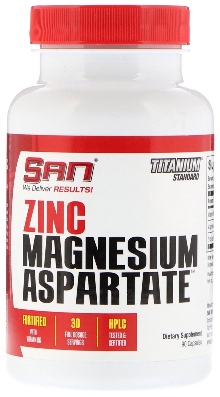 Цинк магний B6 ЗМА Zinc Magnesium Aspartate ZMA, 90 капсул