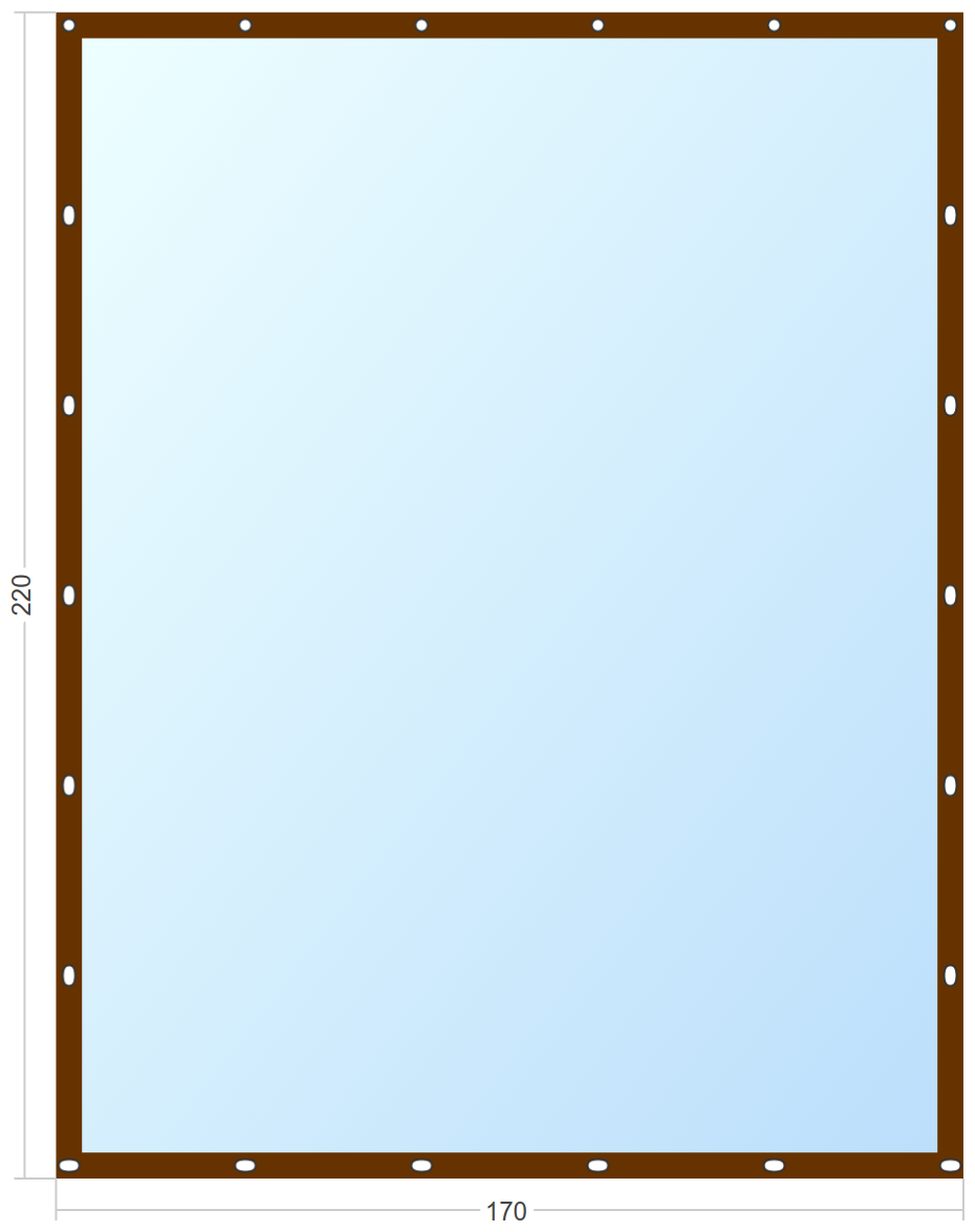 Мягкое окно Софтокна 170х220 см съемное, Французский замок, Прозрачная пленка 0,7мм, Коричневая окантовка, Комплект для установки - фотография № 3