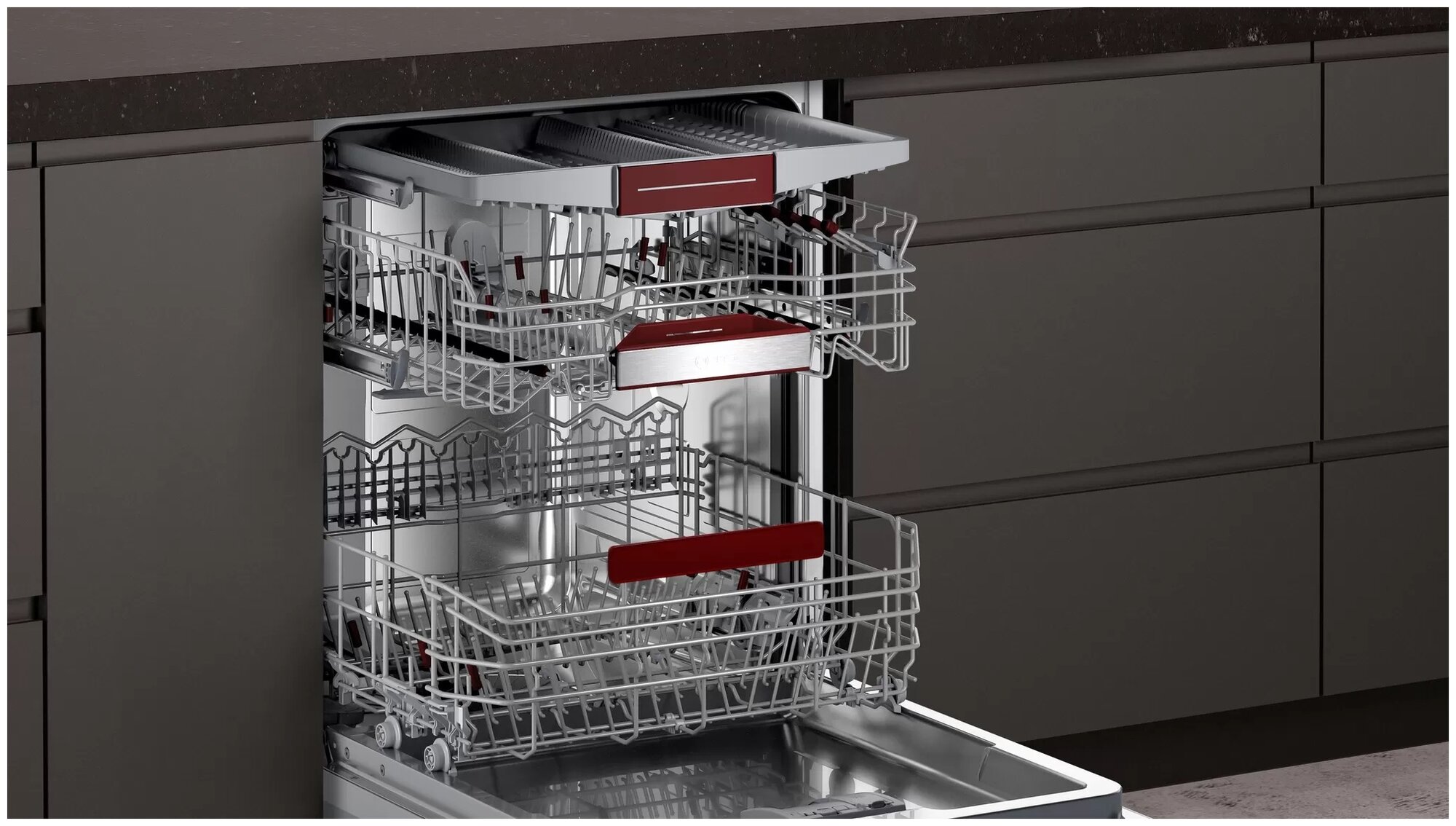 Встраиваемая посудомоечная машина NEFF S157HCX10R, серебристый - фотография № 2