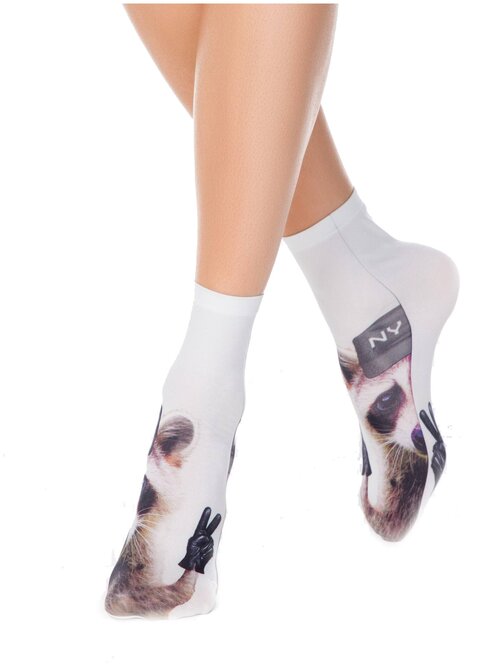 Женские носки Conte elegant средние, фантазийные, размер 23-25, белый