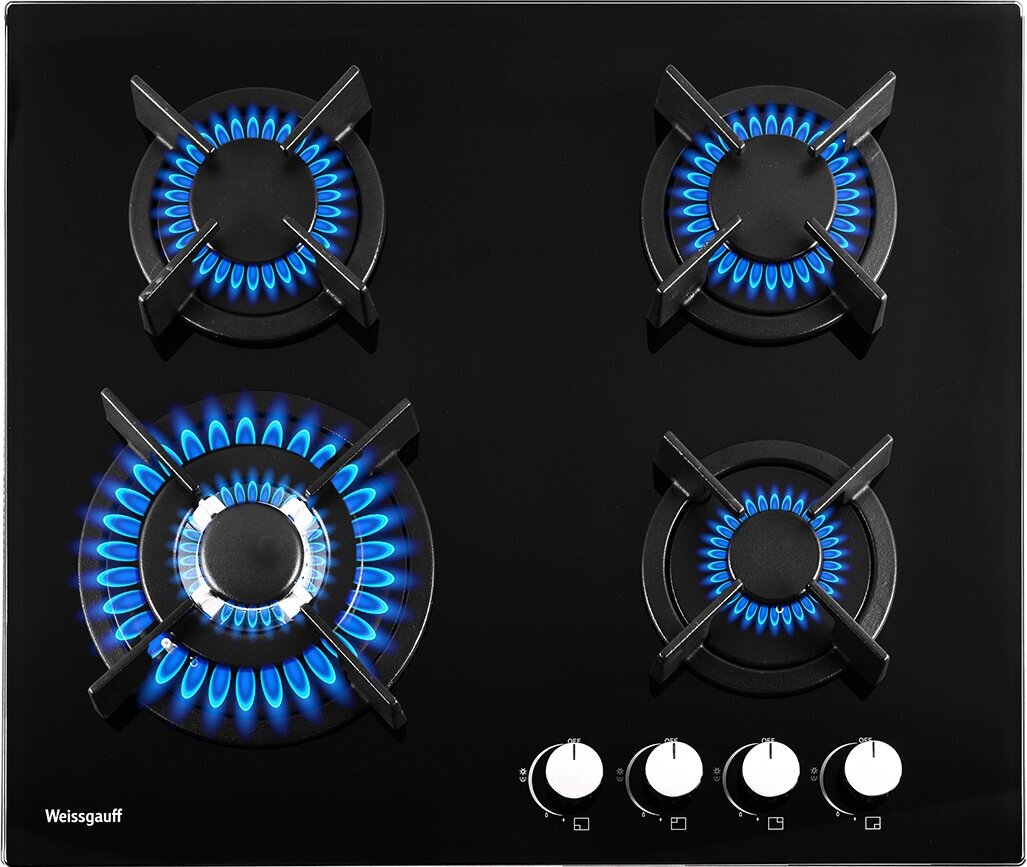 Газовая варочная панель Weissgauff HGG 640 BG Nano Glass