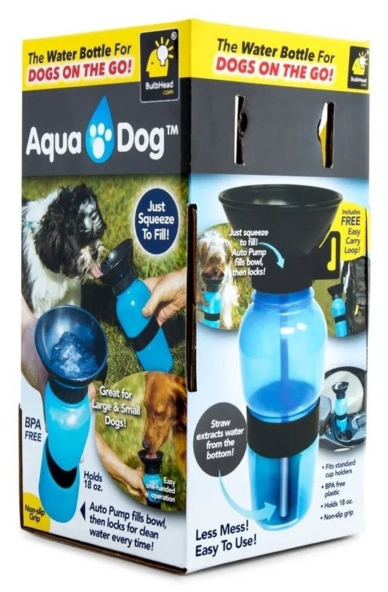 Поилка для собак Aqua Dog 550 мл (Розовая) - фотография № 5