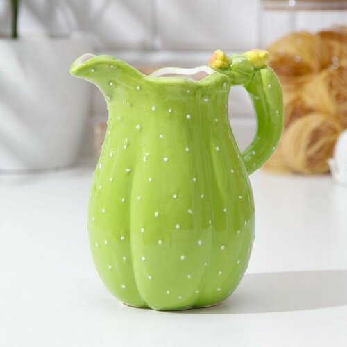 Кувшин керамический Кактус 1 л цвет зелёный 1870₽