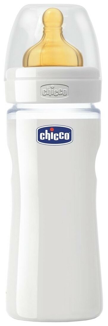 Бутылочка Chicco Well-Being Glass Bottle стекло латекс соска 240 мл 0 мес