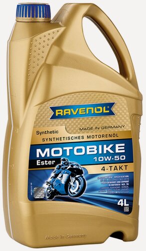 Изображение товара Моторное масло RAVENOL Motobike 4-T Ester SAE 10W-50 (4л) new