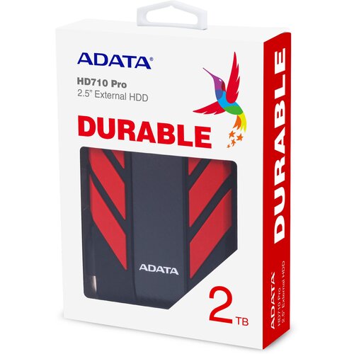 Внешний жесткий диск Portable HDD 2TB ADATA HD710 Pro (Red), IP68, USB 3.2 Gen1, 133x99x27mm, 390g