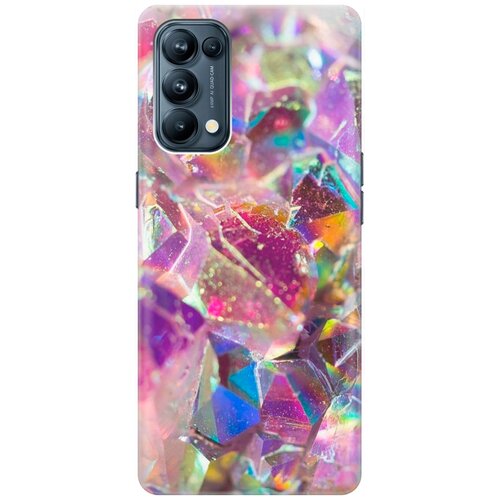 фото Re:pa накладка transparent для oppo reno5 с принтом "розовые кристаллы"
