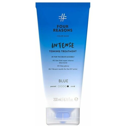 Интенсивно тонирующая маска для волос с прямыми пигментами Four Reasons Color Mask Intense Toning Treatment Blue Синий 200 мл four reasons маска для волос toning treatment latte 200 мл