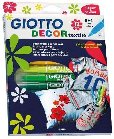 Giotto Набор фломастеров "Decor Textile", 12 цв.