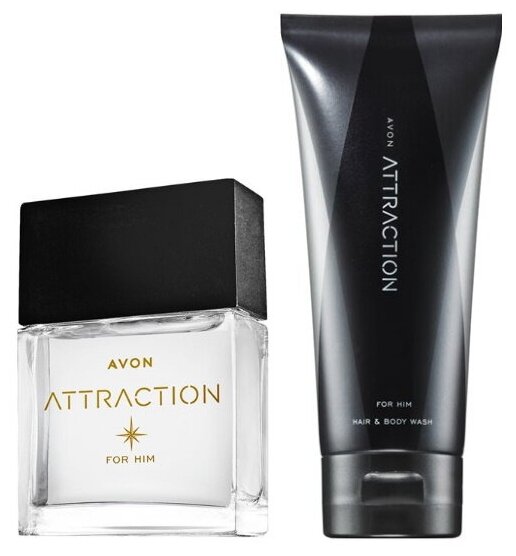 Набор Avon Attraction для него (Туалетная вода Avon Attractio, 30 мл • Шампунь-гель для душа Avon Attraction, 200 мл)