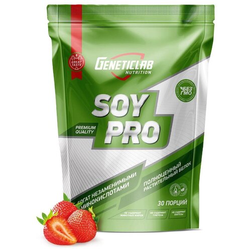 Протеин Geneticlab Nutrition Soy Pro, 900 гр., клубника