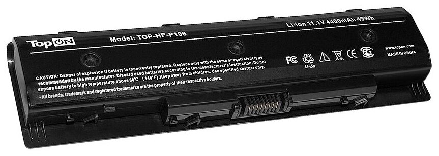 Аккумулятор TopON TOP-HP-P106 для HP P106 , HP Envy 14, 15, 17 Series, HP Pavilion 14, 15, 17 Series - 11.1V 4400mAh - фото №1