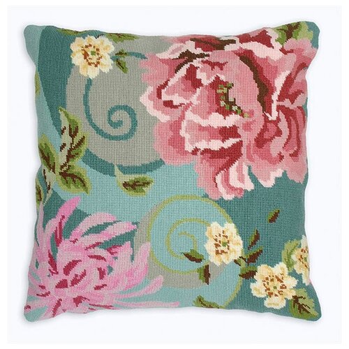 фото Набор для вышивания anchor: наволочка floral swirl in green 40*40см, mez, alr01