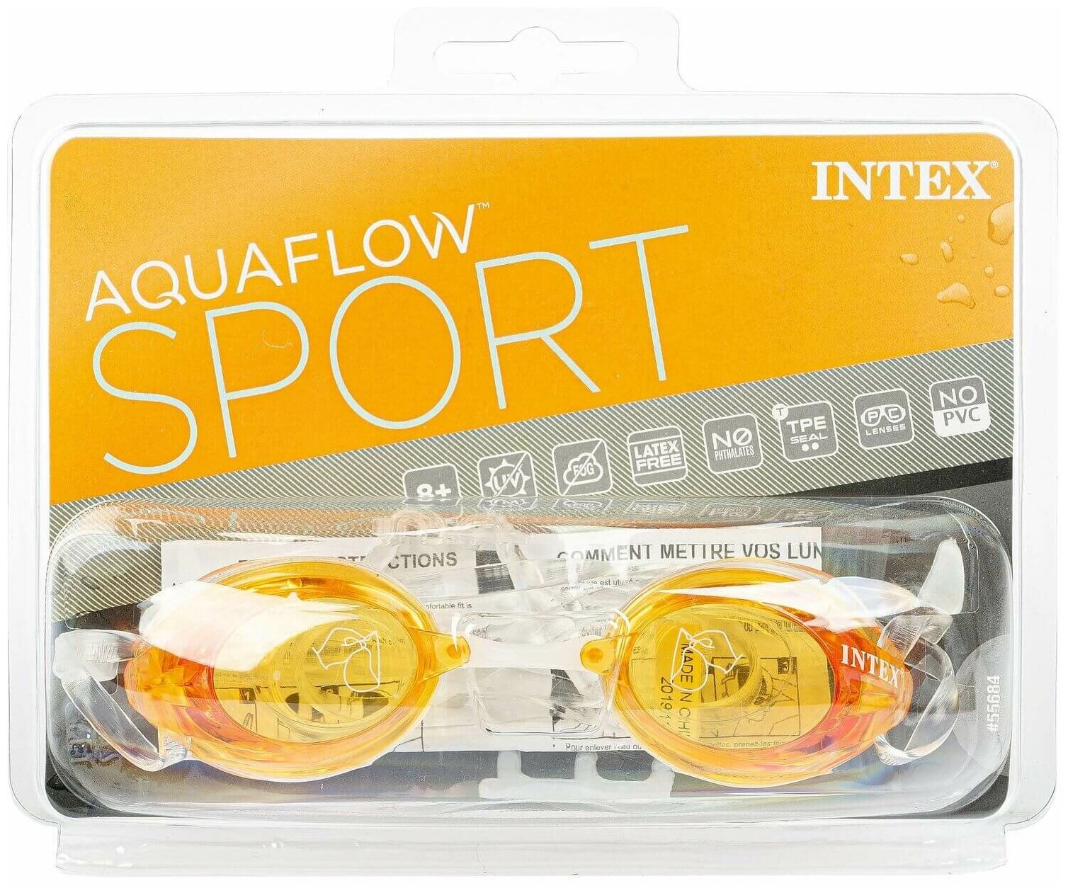 Intex Очки для плавания Sport Relay 3 цвета от 8 лет И55684