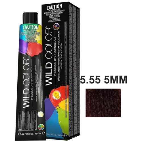 Крем-краска PERMANENT COLOR для окрашивания волос WILD COLOR 5.55 5MM светло-каштановый красное дерево интенсивный 180 мл