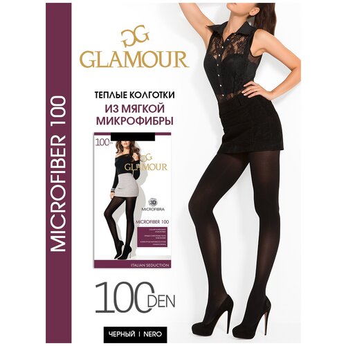 колготки glamour microfiber 200 den размер 2 белый черный Колготки Glamour Microfiber, 100 den, размер 3, черный, белый