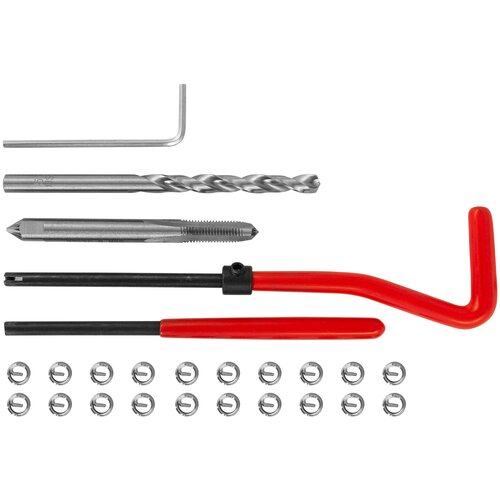 Набор для восстановления резьбы M5x0.8, 25 предметов Thorvik TRIS508 набор thorvik для восстановления резьбы сливного отверстия поддона m17х1 5 7 предметов