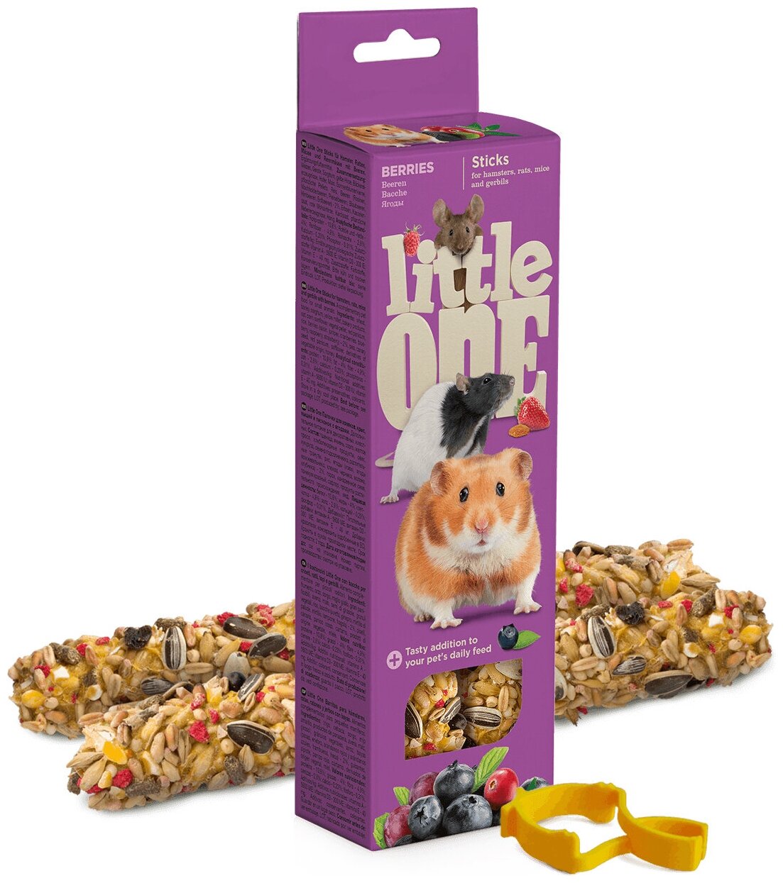 Лакомство для грызунов Little One / Литтл Ван Зерновая палочка с ягодами, для хомяков, крыс и песчанок, в упаковке 2шт. / корм для животных