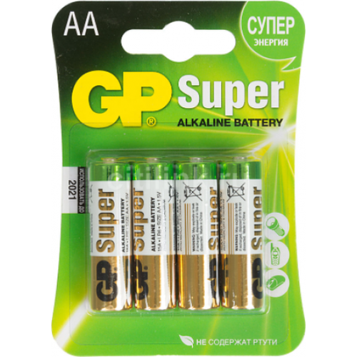 GP Batteries International Limited Алкалиновые батарейки GP Super Alkaline 15A AA 4 шт