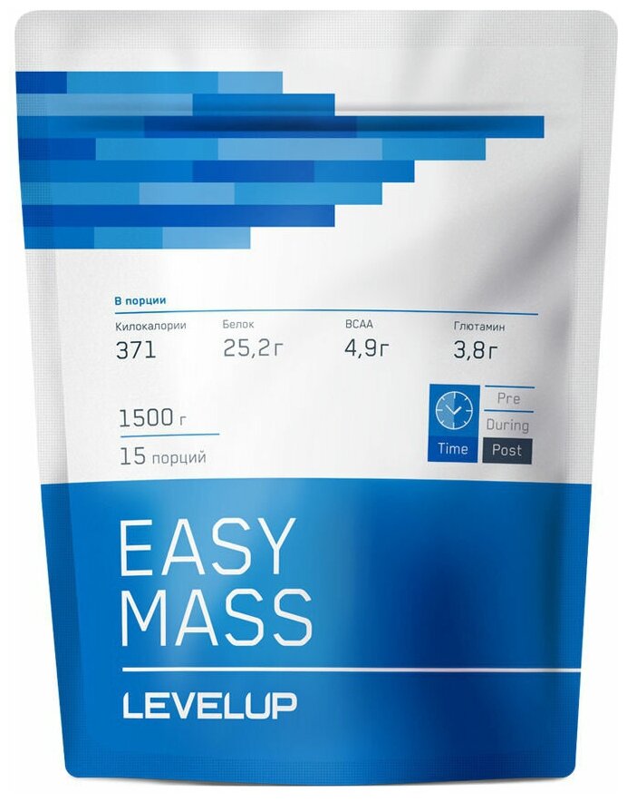 LevelUp, Гейнер EasyMass, 1500 гр., вкус Малина