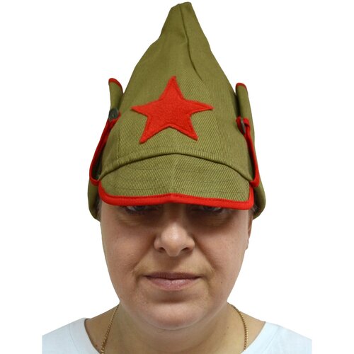 фото Шапка шлем карнавалофф, хлопок, размер универсальный, хаки, зеленый