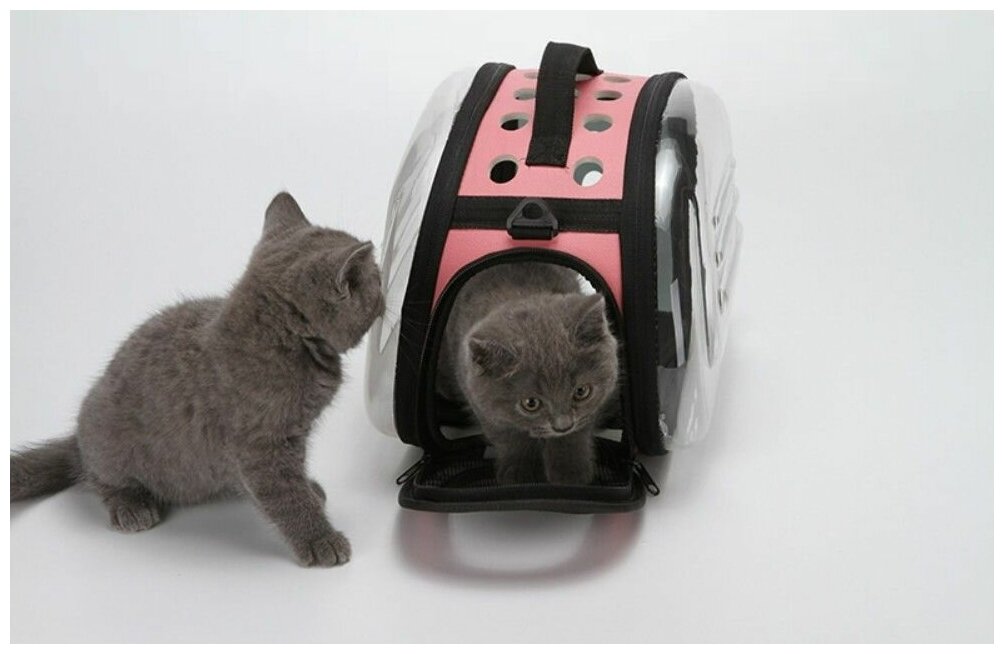 Переноска для животных, дорожная сумка для кошек и собак розовая 36*22*20см - фотография № 1