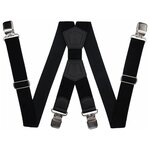 Подтяжки для брюк большого размера (4 см, 4 клипсы, Черный) 54159 - изображение
