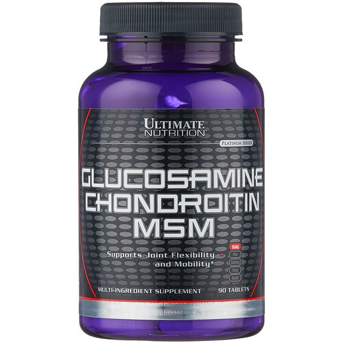 Препарат для укрепления связок и суставов Ultimate Nutrition Glucosamine Chondroitin MSM, 90 шт. препарат для укрепления связок и суставов maxler glucosamine chondroitin msm 180 шт