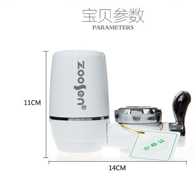Проточный фильтр для воды Water Purifier, с установкой на кран, с запасным картриджем, цвет белый - фотография № 2
