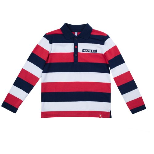 фото Поло playtoday, размер 116, темно-синий/красный