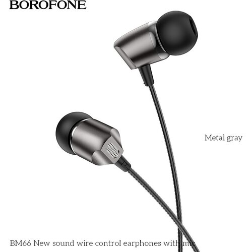 Наушники с микрофоном Borofone BM66 New sound серый 48300₽