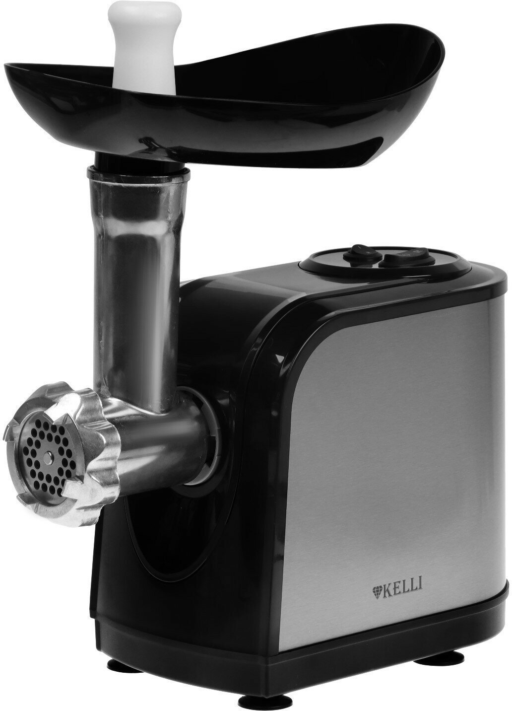 фото Мясорубка электрическая KL-5002, 2600 Вт, 2 скорости, 2 насадки, серебристая