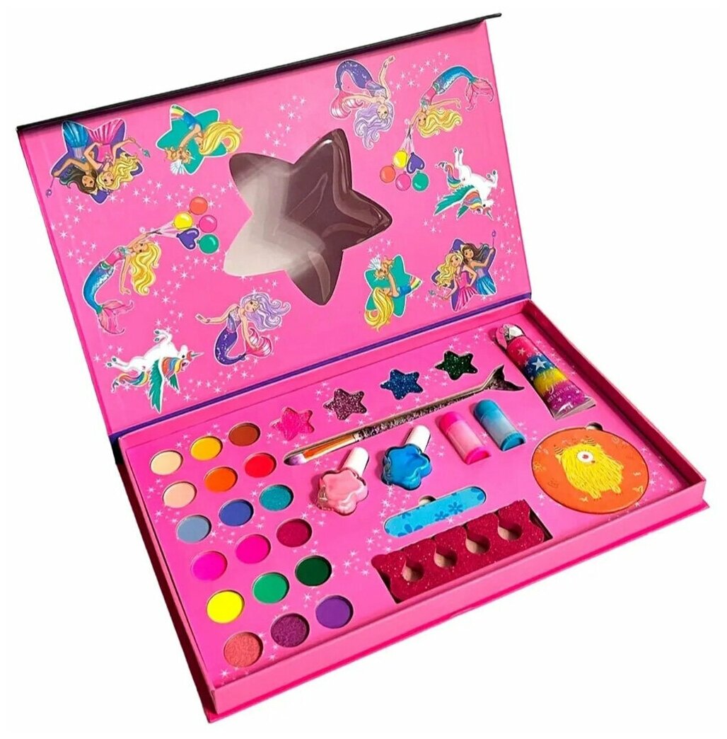 Набор детской косметики в палетке Фиолетовая звезда 31в1 Подарочный набор для девочки декоративная косметика