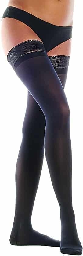 Чулки компрессионные женские с ажурным верхом, арт. 212 Orto цвет: Черный, размер XXL