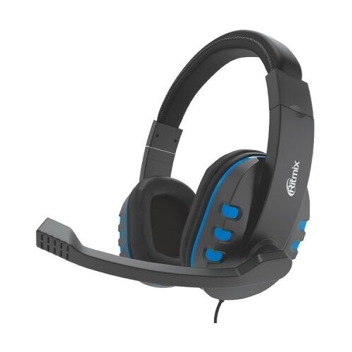 Наушники RITMIX RH-555M Gaming черно-голубые 80001151 101100₽