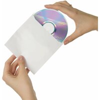 Конверт бумажный для диска CD/DVD формата 125х125 мм, с окном, комплект/набор из 25 штук, Brauberg, 123599